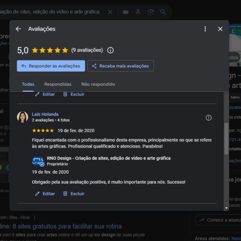 Somos 5 estrelas nas avaliações do Google